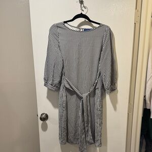 Apt. 9 Black and White Striped Long Sleeve Dress
